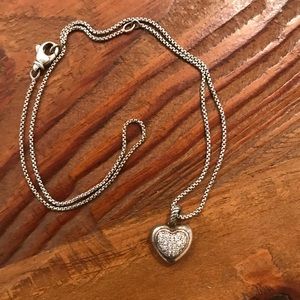 Authentic David Yurman silver necklace w diamonds